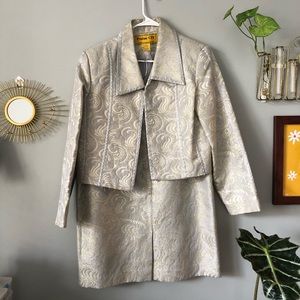 Rhinestone sequin vintage jacket and skirt set